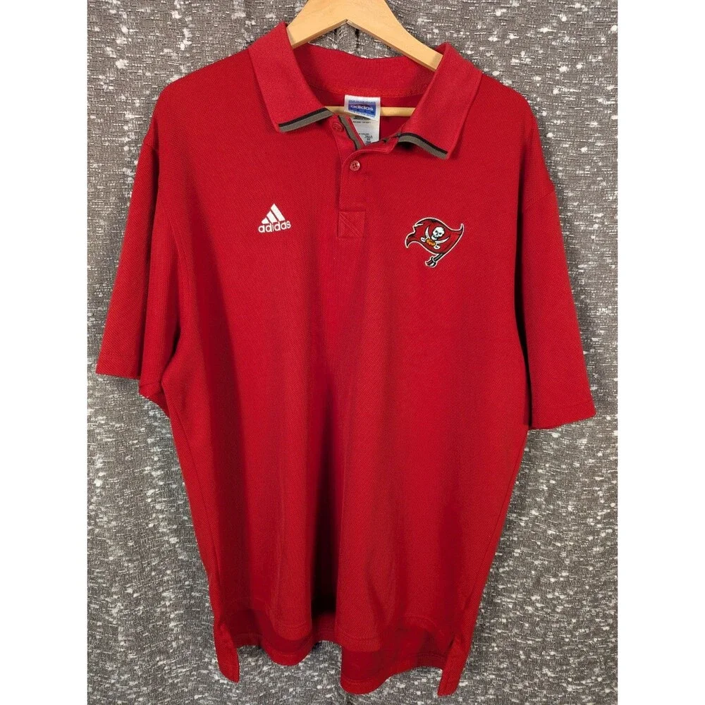 Adidas NFL‎ Tampa Bay Buccaneers Polo Shirt Men's XL Red